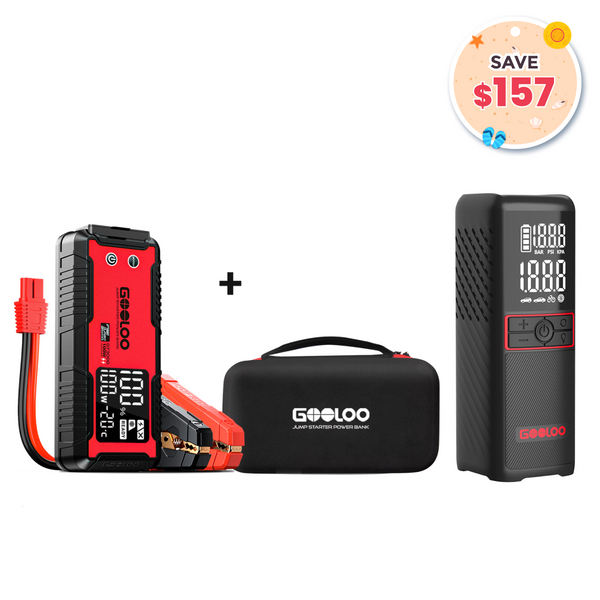 GOOLOO GT3000 Jump Starter+GT160 Tire Inflator+EVA Box