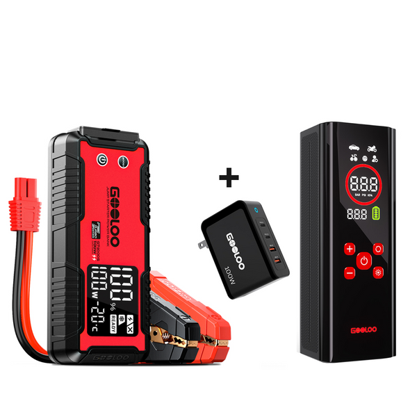 GOOLOO GT4000S Jump Starter+AP150 PRO Tire Inflator+100W Fast Charger