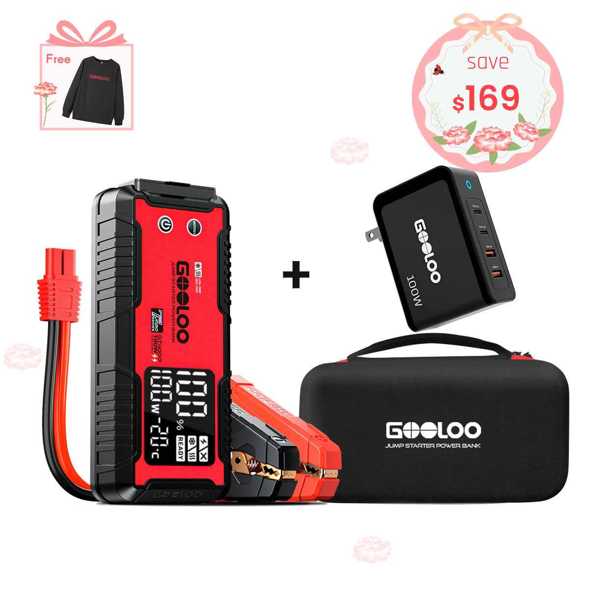 GOOLOO GT4000 Jump Starter 4000Amp 100W -40°F