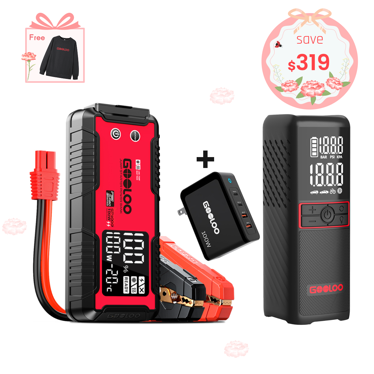 GOOLOO GT4000 Jump Starter 4000Amp 100W -40°F