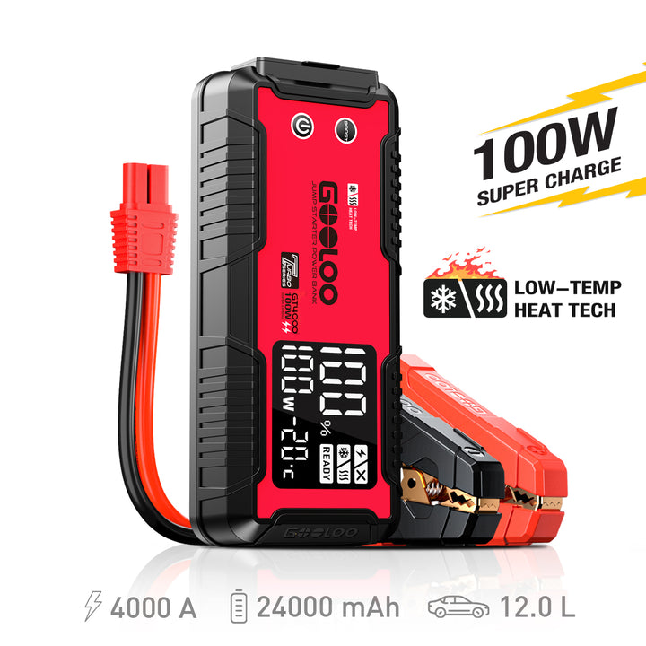GOOLOO 4000A Car Jump Starter 26800mAh Portable Power Bank Car Battery  Booster