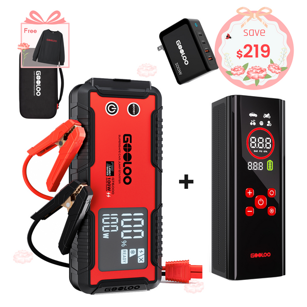 GOOLOO GT6000+AP150 PRO Tire Inflator+100W Charger+EVA Box
