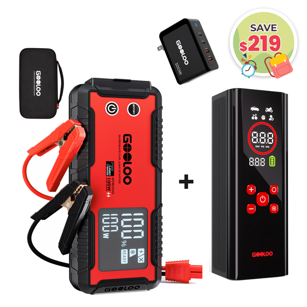 GOOLOO GT6000+AP150 PRO Tire Inflator+100W Charger+EVA Box