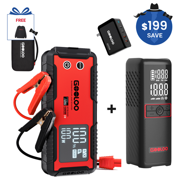 GOOLOO GT6000+GT160 Tire Inflator+100W Charger+EVA Box