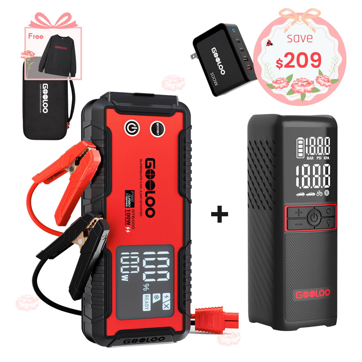 GOOLOO GT6000 Jump Starter 6000Amp 100W