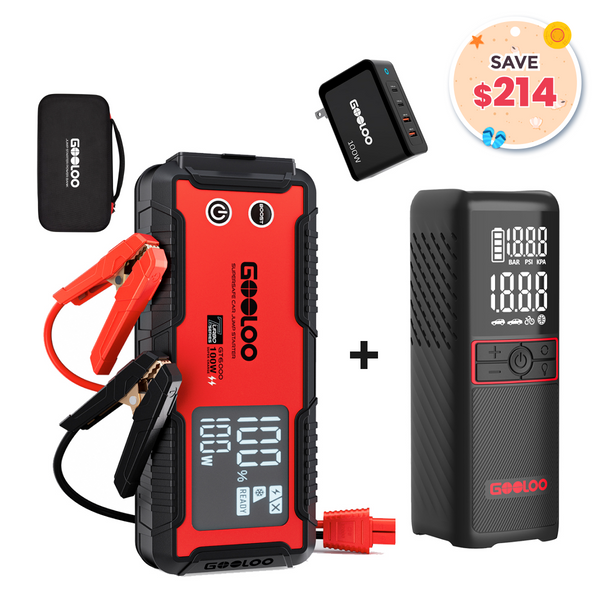 GOOLOO GT6000+GT160 Tire Inflator+100W Charger+EVA Box