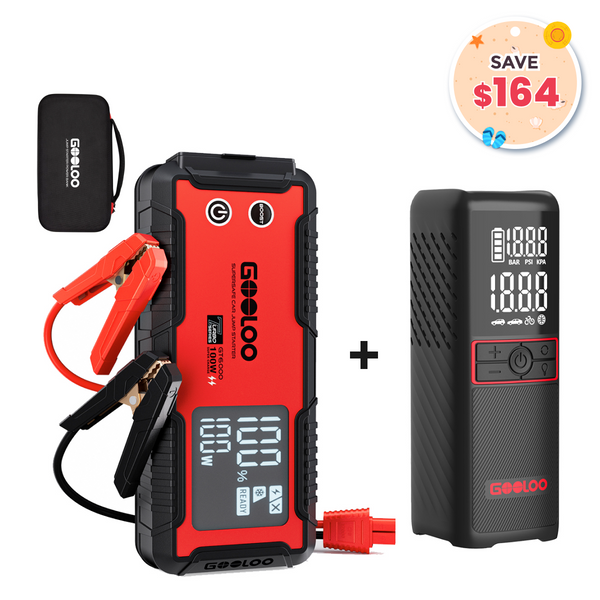 GOOLOO GT6000 Jump Starter+GT160 Tire Inflator+EVA Box